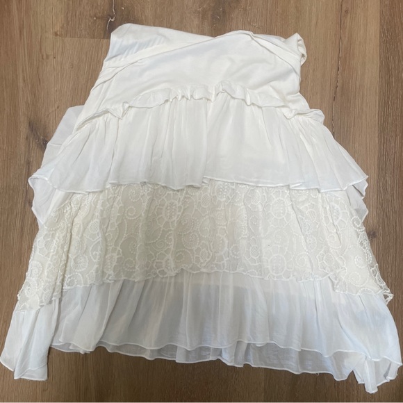 M. Frederic White Layered Ruffle Lace Dress, Size Small - Picture 9 of 9